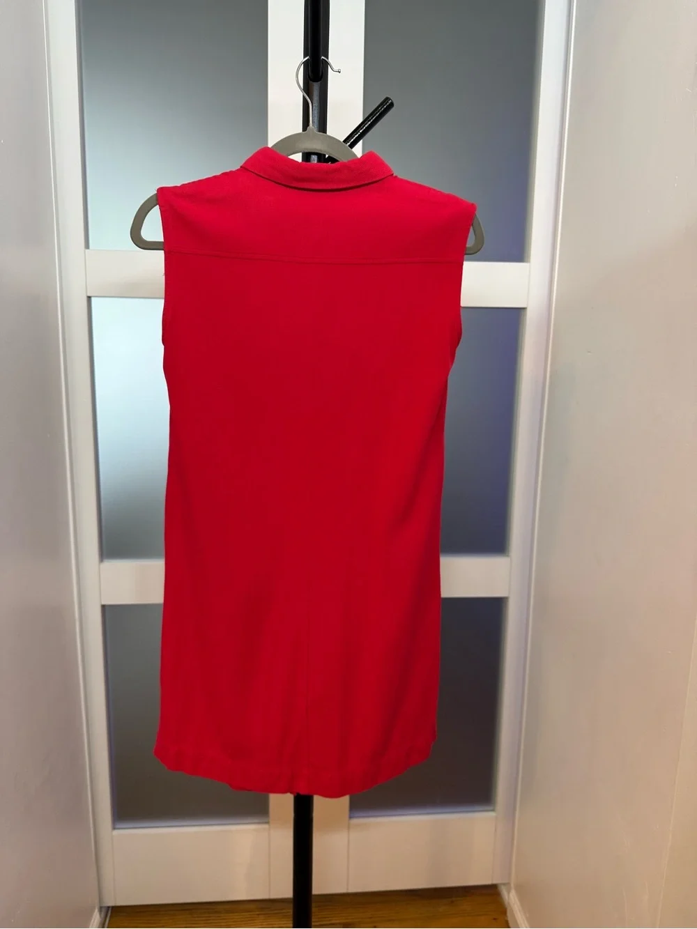 Mango Casual Red Sleeveless Button Up Shirt Dress with Pockets, Size 6